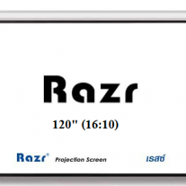 Razr Wall Screen จอแขวนมือดึง 120 นิ้ว (16:10) จอภาพอัตราส่วน 16:10, ขนาด 162x258ซม. Size (inch) : 120" จอภาพชนิดแขวนมือดึง(Wall) เนื้อจอภาพชนิด Matt White 0