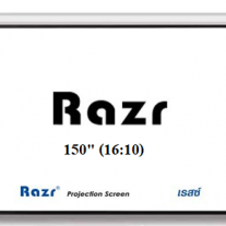 Razr Wall Screen จอแขวนมือดึง 150 นิ้ว (16:10) จอภาพอัตราส่วน 16:10, ขนาด 202x323ซม. Size (inch) : 150" จอภาพชนิดแขวนมือดึง(Wall) เนื้อจอภาพชนิด Matt White